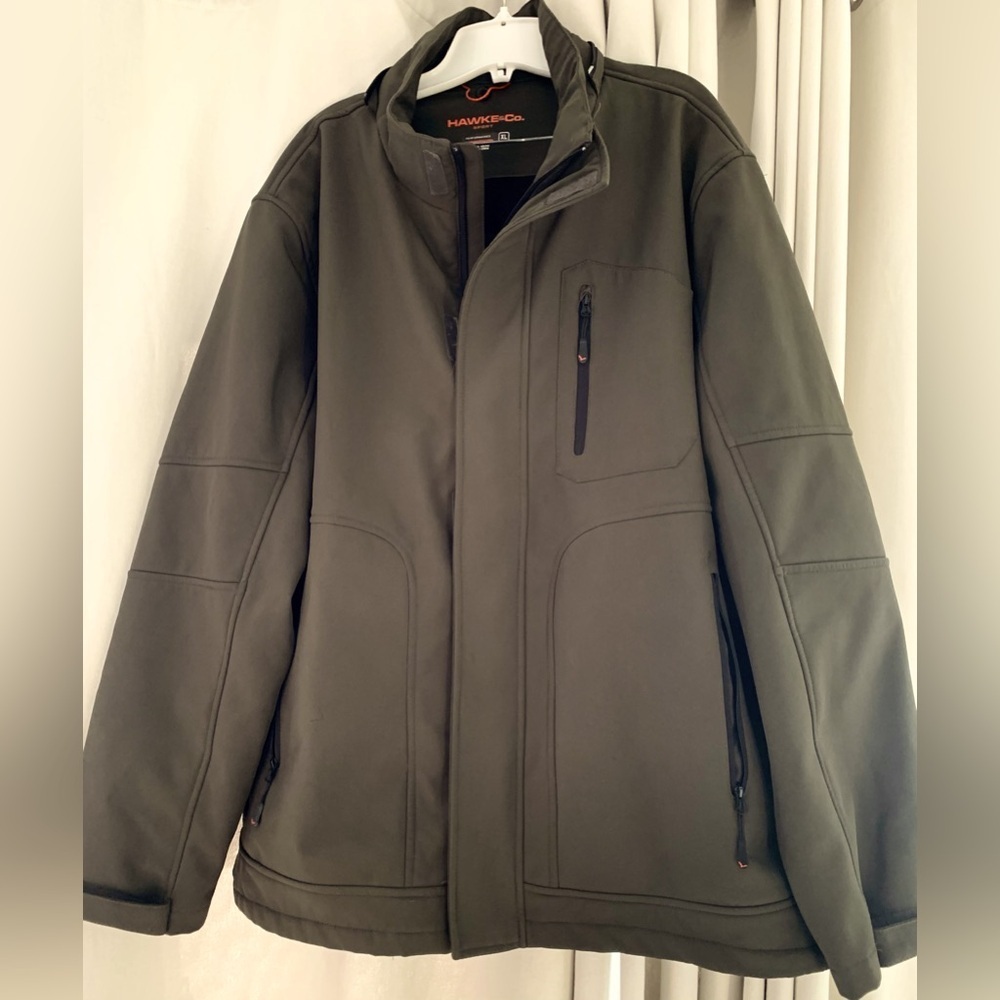 Hawke & Co Men’s Army Green Performance Jacket Full Zip Fleece Lined; Size XL